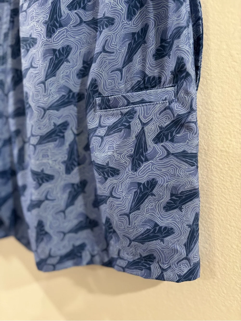 Huk Blue Shark-Pattern Swim Trunks - Picture 6 of 14